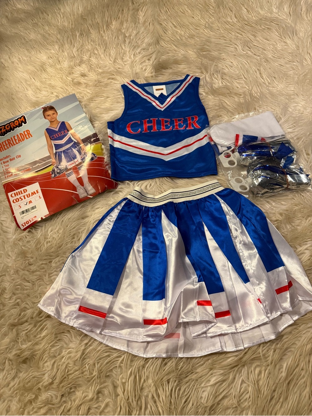 Blue Cheerleader Costume Set for Kids (E7)